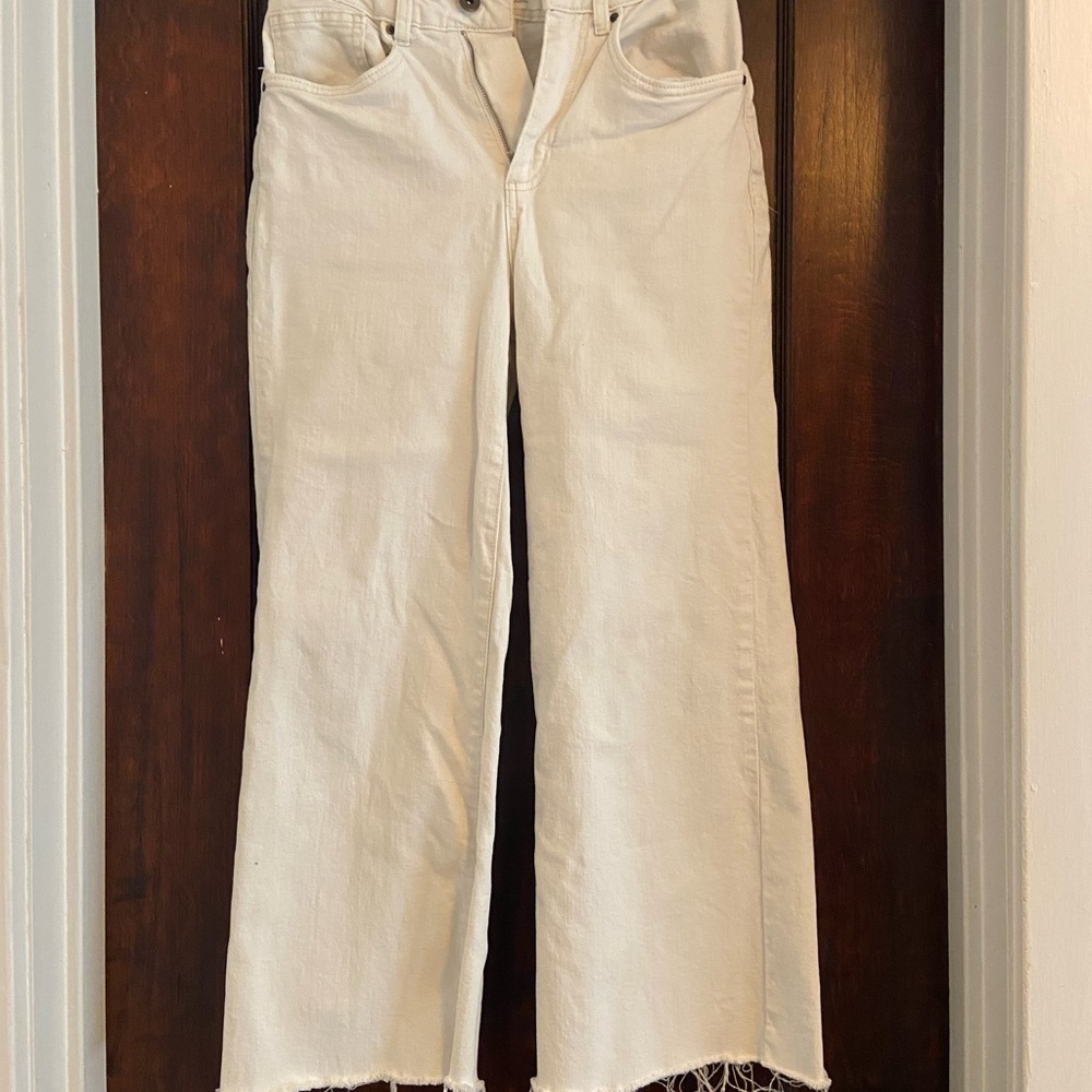 Cotton On Women's Off-White Wide Leg Jeans
